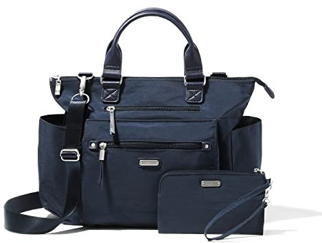 Baggallini Damen 3-in-1 wandelbarer Rucksack mit RFID-Handyarmband, french navy, Einheitsgröße, 3-in-1 wandelbarer Rucksack mit RFID-Handy-Armband