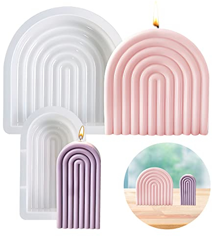 2 Stück Regenbogenbrücken Kerzenformen, Kerzenform Kerzen, Seifenform Kuchen Fondant Silikon Kerzenformen Formen Backform für Seife, Kerzen Machen, Handwerk Ornamente Dekoration