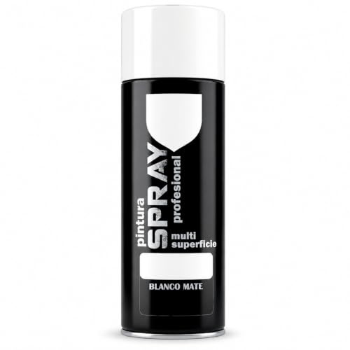various Pintura Spray Blanco Mate Multisuperficie, 1 x 400 ml | Aerosol Blanco Mate para metal, madera, cartón, cerámica, yeso y plástico, uso interior y exterior