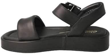 Clarks Femme Alda Strap Sandale, Black Leather, 38 EU