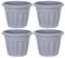Pack of 4-25cm Round Upcycle Grey - 4.5L Plastic Planter with Drainage Hole, Garden Flower & Plant Pot, Extra Small Floor Indoor/Outdoor, Made in UK