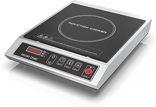 Lecon Chef Plaque à induction, Portable 1 Feu Puissante 3500 W, Plaque de cuisine electrique Réglable sur 10 niveaux, grande capacité de charge de 50 KG, 24 heures minute