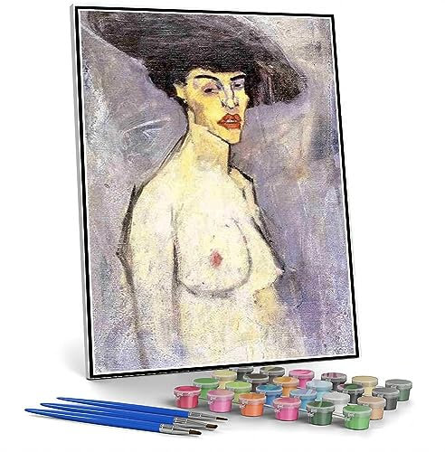 DIY Malsets für Erwachsene Akt mit Hut Malerei von Amedeo Modigliani DIY Ölgemälde Malen nach Zahlen Kits