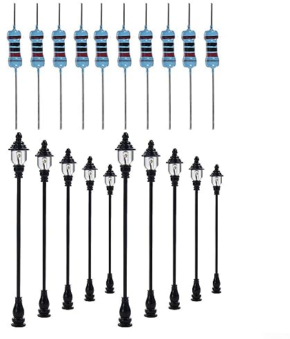 Modelleisenbahn Zug Straßenlaterne, 10PCS Modell Eisenbahn Zug OO/HO Skala 20mA Lampe Pfosten Led Straßenlaterne Lampe für Eisenbahn Gebäude Layout
