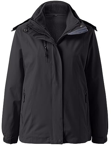 Fulidngzg Skijacke Damen Winter XXL Schwarz Wasserdicht Winterjacke Lang Dicke Wanderjacke Outdoorjacke Outdoor Gefütterte Hybrid Regenjacke Snowboardjacke Parka