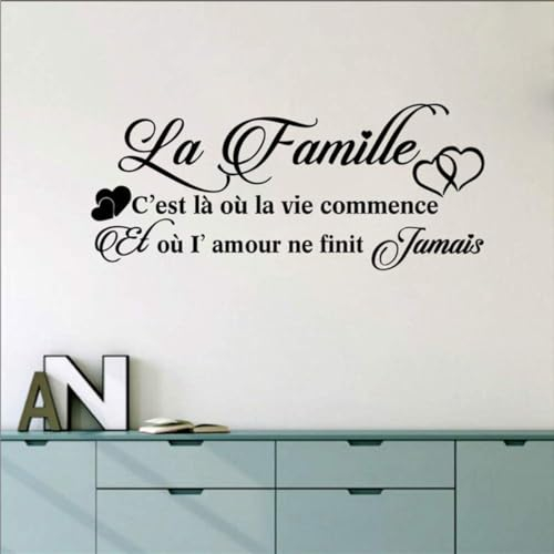 La Famille Vinyl-Wandaufkleber, Jugendliche-Kinderzimmer, Art-Deco-Motiv, Geschenk, Aufkleber, Tapete, Wandbild, Poster, 57 x 132 cm