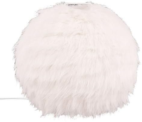 Reality Leuchten Tischleuchte Furry R51581001, Metall Weiß matt, Schirm Synthetik Plüsch, exkl. 1x E14