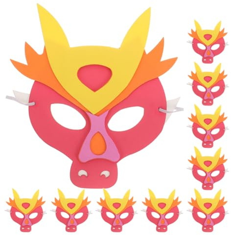 CALLARON 10 Pièces Masques De Dinosaures Masques De Dragon Chinois Mignons Animaux Du Chinois Masque Enfants Masque De Mascarade Costumes De Déguisement De Dinosaure Pour
