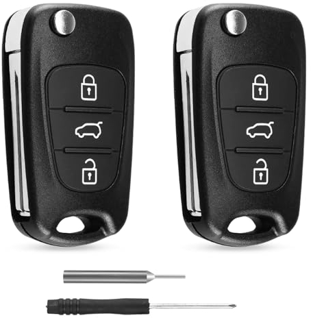 ShnminEU 2 Stück Autoschlüssel Gehäuse Schlüssel für Hyundai i10 i20 i30 ix20 ix35 und Kia Ceed Soul Sportage Venga Auto Schlüsselgehäuse Zubehör 3 Tasten Fernbedienung Mit Demontage Werkzeug