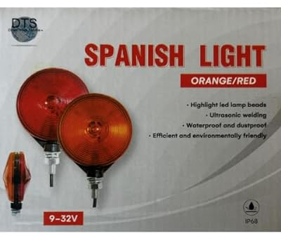 Direct Trade Service Blinkleuchte LED für den Seitlichen Anbau (spanische Spiegelleuchte) PABLO, SPANISCHE LAMPE, ROT/ORANGE. FÜR LKW 9-32 Volt