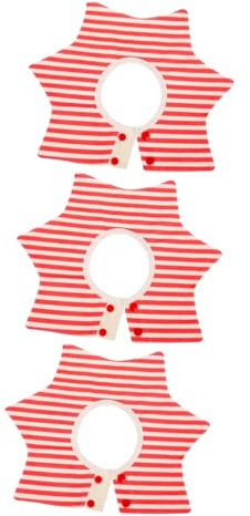Abaodam 3stücke Komfortable Organischer Baumwolle Wasserdichte Und Saugfähige Drool Bibs Im Modischen Rot-gestreiften Design Für Kleinkinder