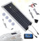 Sghtil Chargeur Solaire d'entretien, Chargeur de Batterie de Voiture Solaire | Chargeur Solaire étanche 100 W | Mainteneur de Batterie Solaire, Double Sortie, pour Voiture 12V-24V, Camping-Car,