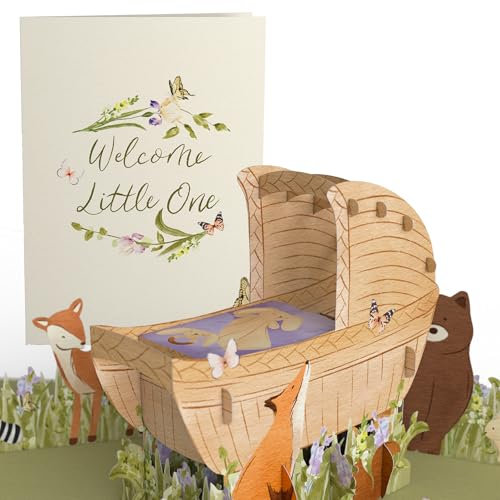 Lovepop® 3D Pop-Up Karte Welcome Little One Grußkarte Baby Geburt Kinderwagen | Glückwunsch Babyparty Schwangerschaft | inkl. Umschlag & Versteckfach für Geld & Gutscheine