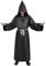 Aomig Mönch Robe Prister Gewand Männer, Mönchskutte Mittelalter Cape, Klassisches Mittelalterkostüm Hooded Renaissance Priester Robe Weihnachtsfeier Halloween Karneval Cosplay Kostüm (XL, Schwarz)