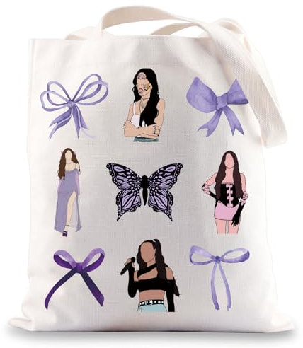 JNIAP Bolsa de mano inspirada en el cantante para fanáticos del álbum, regalos de coqueta, lazo morado, bolsa de hombro para cantante, Mariposa morada Tb, Large