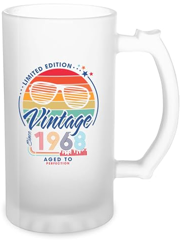 GR8Shop Limited Edition Top Vintage 1968 Birthday Transparent Beer Mug Stein 500ml