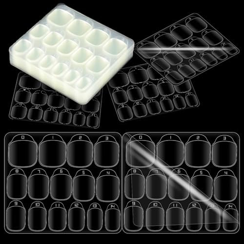 30 Blatt/900 Stück Tips Nägel Nagelkleber Tabs Transparentes False Nail Nagelkleber,Press On Nails Kurz,Kunstnägel zum Aufkleben zum Aufdrücken,Selbstklebende Nagellaschen,Künstliche Nagelspitzen