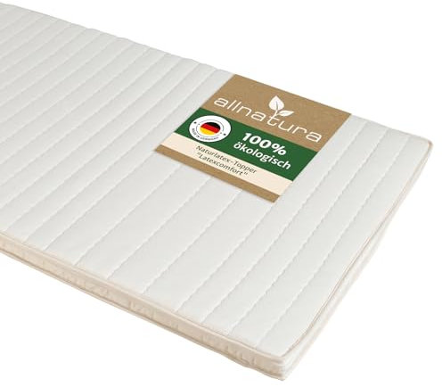 allnatura Matratzentopper Latexcomfort - Matratzenauflage 90x200 cm in Soft (H2), 100% Naturlatex, Bezug aus Lyocell/Tencel - Perfekt für Matratzen und Boxspringbetten - In Deutschland hergestellt