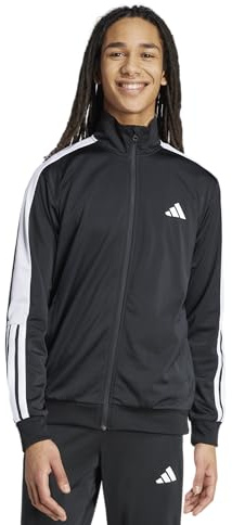 adidas Men's 3-Stripes Tricot Colorblock Track Top, Black/White, Small