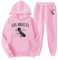Vhersily Felpa Uomo Donna Jogging Sportiva Set, Pezzi Completo con Stampato, Unisex Cappuccio in Plie e Pantaloni Cappuccio da Uomo Scritta Los Angeles, Felpa Cappuccio,Tasche,Y2k 2024