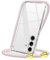 CAROKI Crossbody Case for Samsung S25, Necklace Mobile Phone Cover with Cord Strap Clear Transparent TPU Soft Samsung S25 Cover Holder with Neck Cord Lanyard Strap-Rose Gold