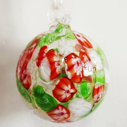 Hexenkugel aus mundgeblasenem Glas, Glasornament, hängende Gartenbeobachtungskugel für drinnen und draußen, Heimdekoration (3)