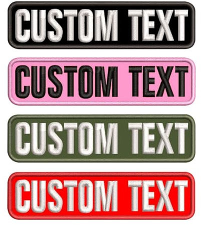 Custom Name Patch, 2PCS Personalized Motorcycle Vest Patches, Iron on & Hook Loop Morale Patches Embroidered Name Patch for Tactical Vest Backpacks Jackets Dog Harness