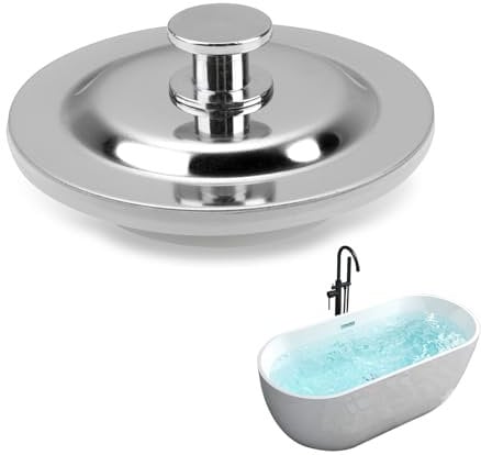 Bath Kitchen Sink Plug Replacement Universal Silicone Stainless Steel Bathtub Bathroom Sink Plugs UK, 40-45mm Hole Drain for Bathtub, Wash Basin, Laundry Sink Etc Sink Drain Stopper