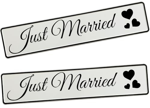 Great Vibes KFZ-Kennzeichen Hochzeit Just Married, 2 Stück | Deko Hochzeitsauto, Schild Hochzeitskennzeichen, Für das Brautpaar, Autokennzeichen