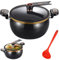 Pot de presión 8L, mini olla de presión de calefacción rápida con manijas de cerradura, ola antiadherente para gas, inducción, estufas eléctricas, negro