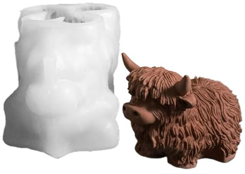 Moule en Silicone Vache | Moules Résine 3D,Design Vache Highland pour Pâtisserie Glace Bougie Savon Chocolat Confiserie