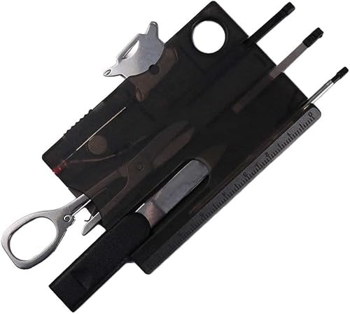 Schwarz 12-in-1 Pocket Kreditkarten-Multitool, Survival-Ausrüstung, Kreditkarten-Multitool und Zubehör, Handwerkzeuge