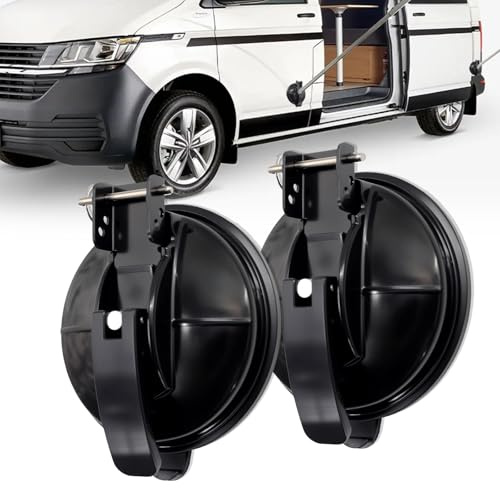 2 Stück Markisenhalter, Halterung für Markisenfüße für Thule, Fiamma und Dometic Markisen, passend für VW T5/T6, Mercedes Marco Polo, Ford Transit und FIAT Ducato Wohnmobile. (Schwarz)