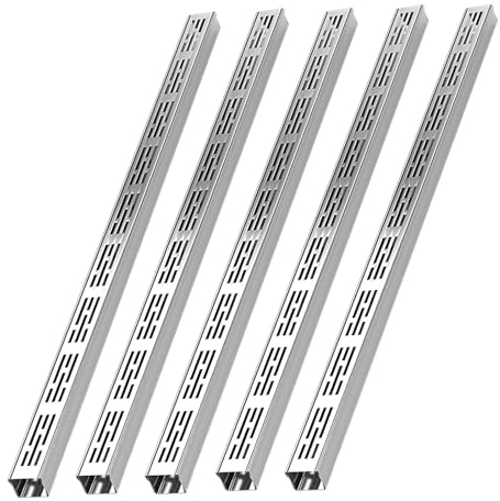 QLXIAOIA Grabenablauf-Set aus Edelstahl – offenes Kanal-Landschaftsentwässerungssystem for Hof, Garage, Terrasse, Auffahrt(7x3cm 5pack)