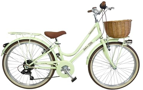 Mädchenfahrrad Citybike Vintage Retro Dolce Vita Cappuccino 24 Zoll 6 Gänge (Hellgrün)