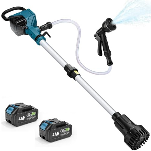 Akku Regenfasspumpe, 3600 L/h, 10m Förderhöhe, 2 x4.0Ah Akkus, Bürstenlos