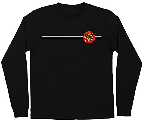 Santa Cruz Herren T-Shirt L/S Classic Dot L/S Skate T-Shirt – Schwarz, Größe: L