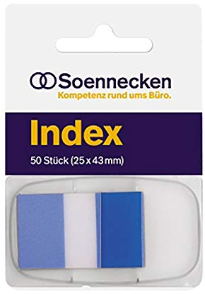 Soennecken Haftstreifen Index 5822 25x43mm 50Streifen Spender blau