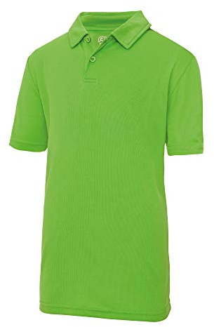 Just Cool Kids Unisex Sports Polo Plain Shirt (5-6) (Lime)