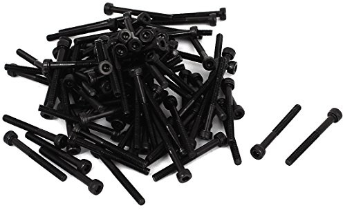 Sourcingmap M3 x 30mm 12.9 Alloy Steel Hex Socket Head Cap Screws Bolt Black 100Pcs