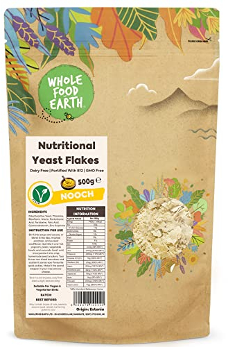 Wholefood Earth Nutritional Yeast Flakes (Fortified with B12) 500g