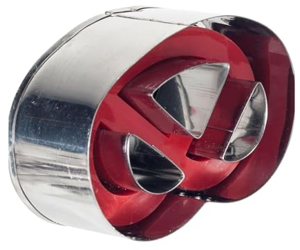 Westmark Linzer Keks-Ausstechform, Plätzchenstecher, Brezel, Mit Auswerfer, Rostfreier Edelstahl/Kunststoff, Silber/Rot, 35002291
