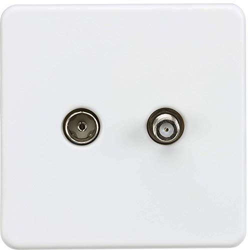 Knightsbridge SF0140MW Screw Less 1G Tv and Sat Tv Outlet, White