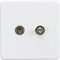 Knightsbridge SF0140MW Screwless 1G SAT TV Outlet (Isolated) -Matt White
