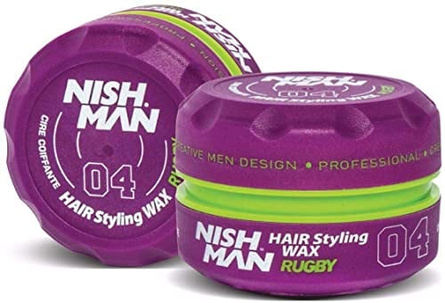 NISHMAN Haarstyling Wachs Für Männer 04 – Rugby 150g – Escobar Duft – Natürlicher Glanz-Look – Starker Halt – Herren Haar-Gel Aqua Wachs – Langanhaltende Kontrolle und Definition
