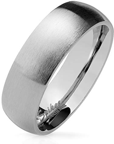 viva-adorno Damen & Herren Edelstahl Ring Partnerring Verlobungsring matt poliert Silber Gr.58 RS56/57