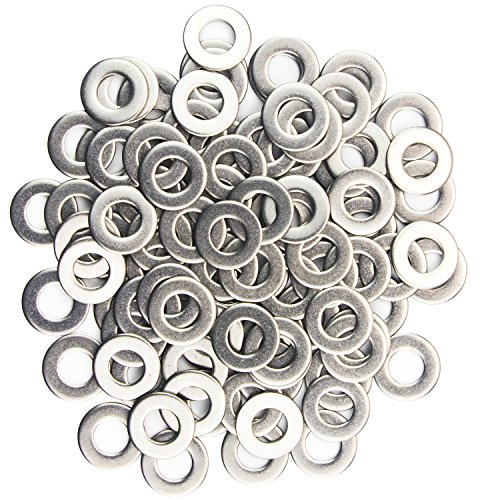Sutemribor M3x6mmx0.5mm Stainless Steel Flat Washer, 100 Pieces