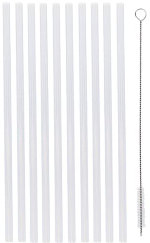 Sharplace Set of 10 Reusable Hard Plastic Clear s with 1 Piece Cleaner Brush for Home Shower Wedding Tumblers Cups Decoration