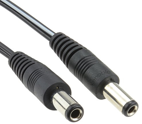 kenable 2.5mm x 5.5mm DC Power Cable Male to Male Connector Lead for Low Voltage Devices CCTV LED Signs Solar 5m Black