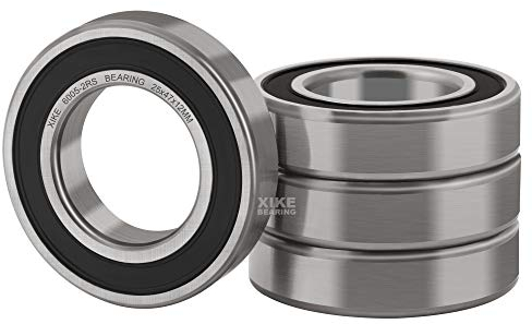 XiKe 4 Stück 6005-2RS Kugellager 25x47x12mm Gummi Doppeldichtung und Vorgeschmiert, 6005RS Chromstahl-Rillenkugellager.